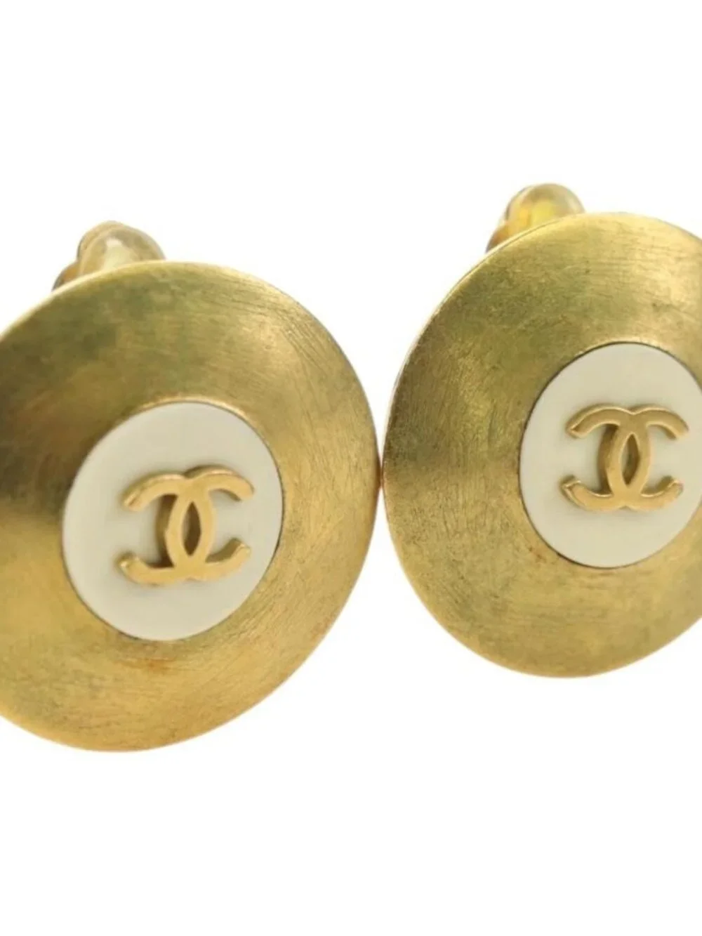 CHANEL COCO Mark Earring metal Gold Tone CC Auth 181300V